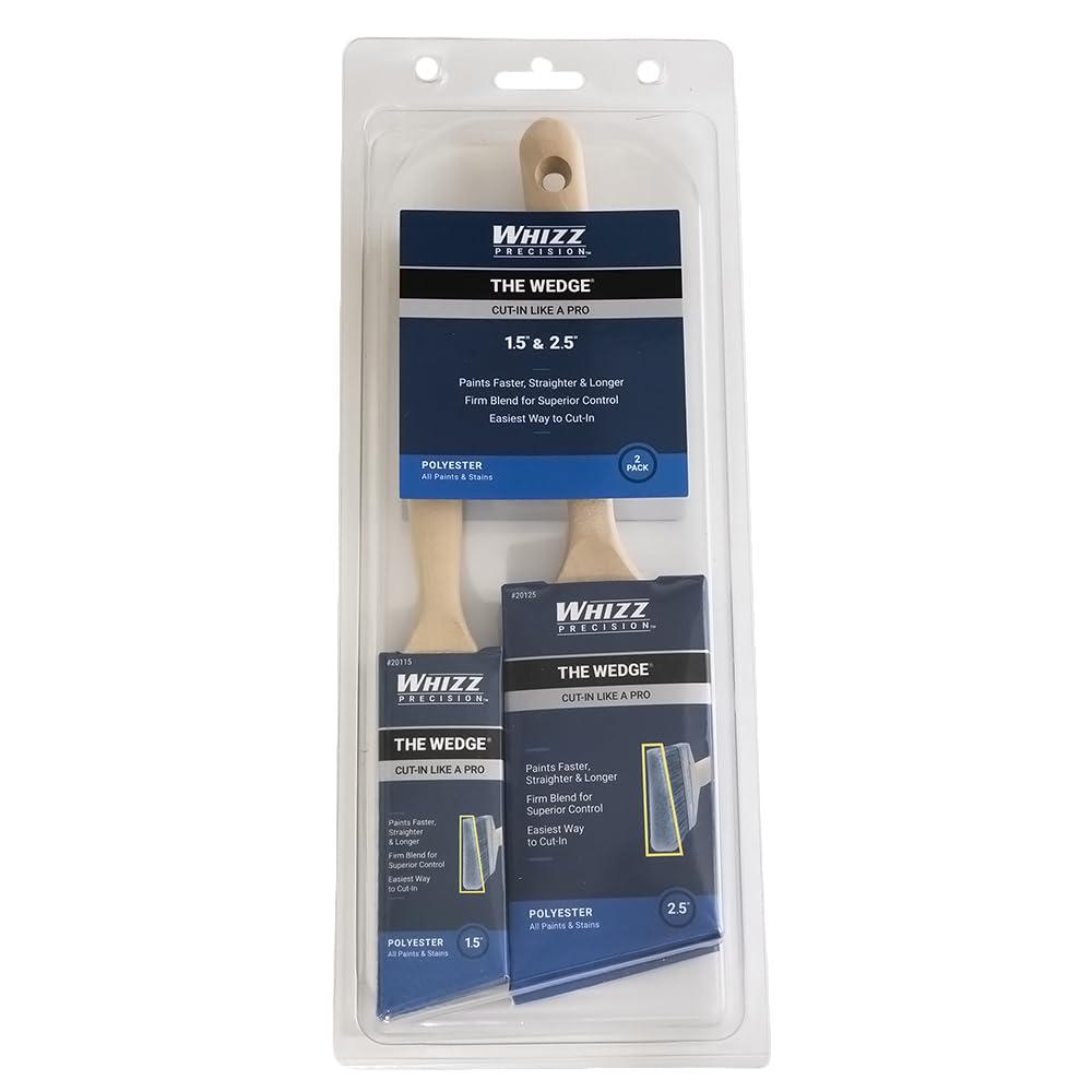 WHIZZ Precision™ The Wedge® Paint Brush 2-Pack, 1.5" and 2.5" Angle Sash Paint Brushes