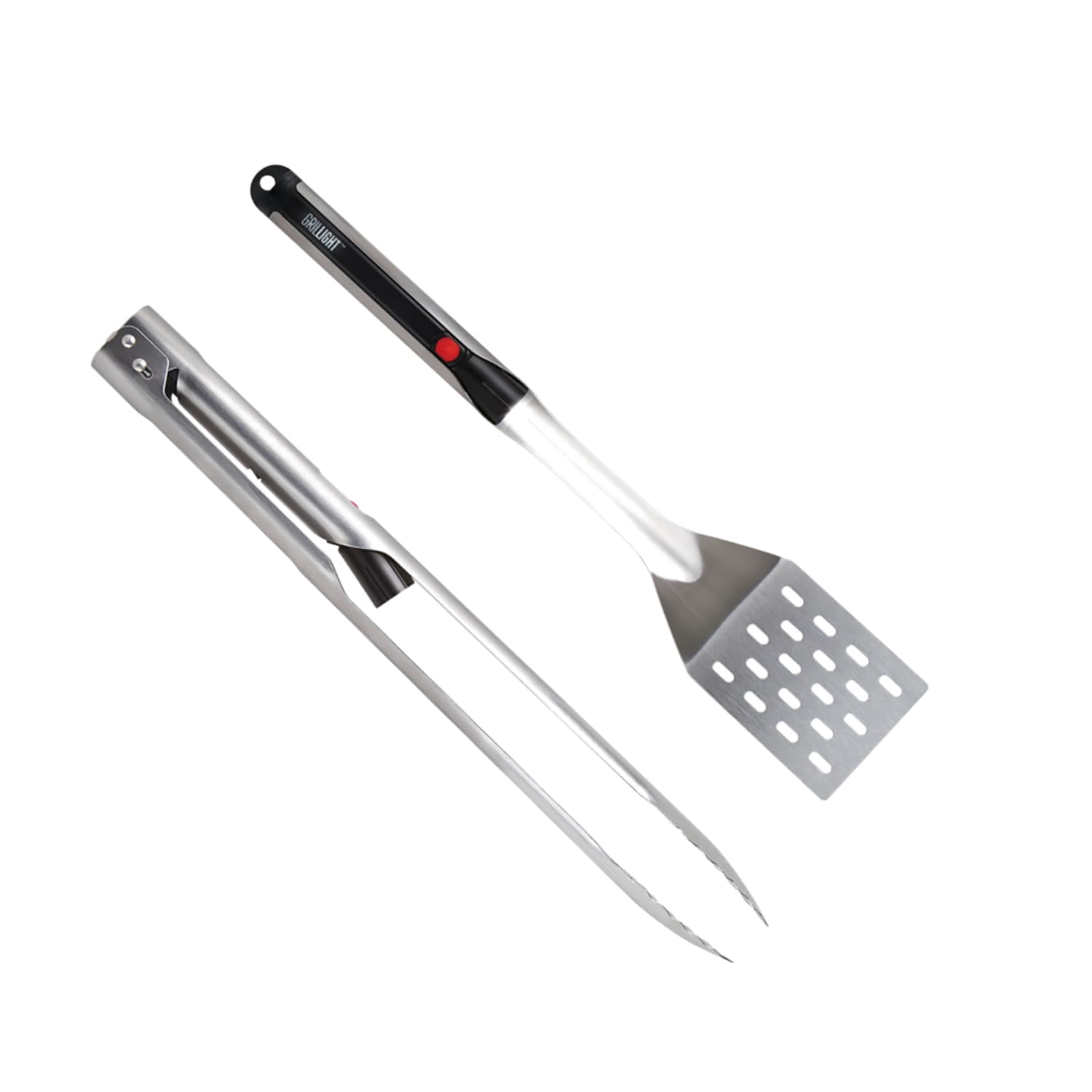 Grill Light Grill Spatula & Tongs Grilling Set | Restaurant Grade Stainless Steel | Super Bright LED Light to Grill in Dark | Waterproof & Dishwasher Safe | Camping Barbecue Grilli