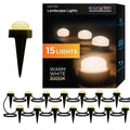 Enbrighten Mini Warm White LED Landscape Lights, 15 Lights, 42ft. Black Cord