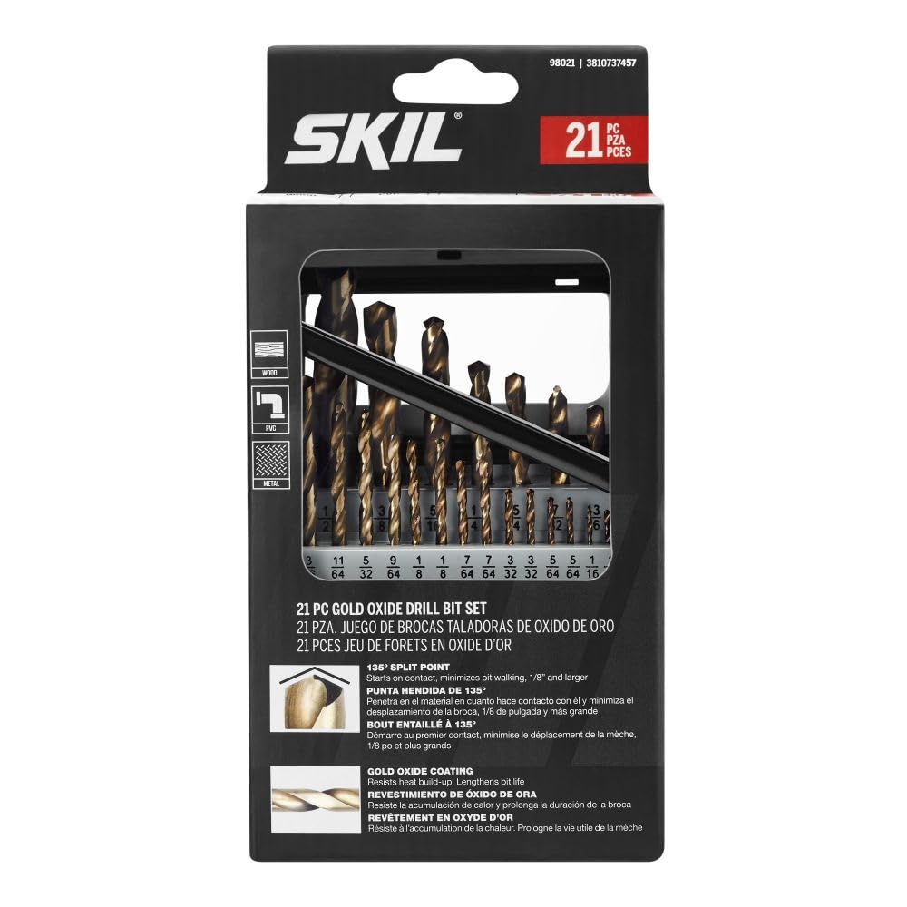 Skil 21-Pack Gold Oxide Twist Drill Bit Set #98021