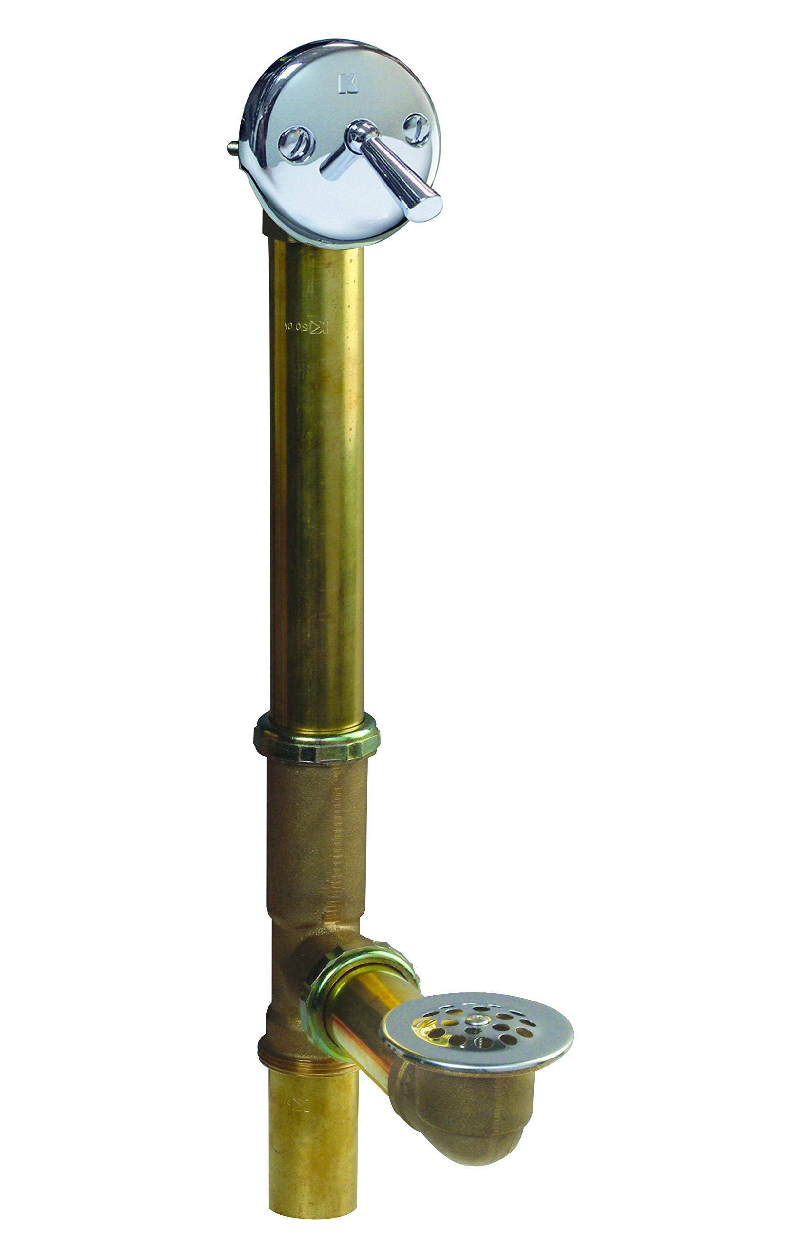 Plumb Pak 606RB Triplever Bath Drain, 20-Gauge Rough Brass Construction, Chrome Plated