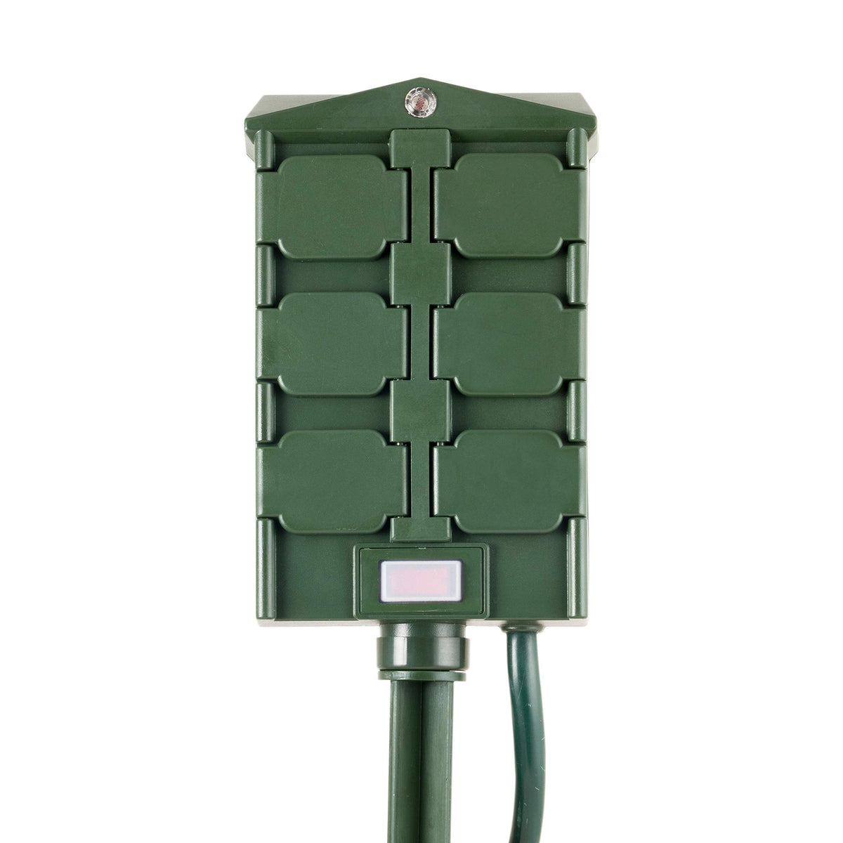 myTouchSmart Outdoor 6 Outlet Yard Stake Timer, Plug-In, Light Sensor, On at Dusk/Off After 6 Hours, Weather Resistant, Heavy-Duty Grounded Outlets, Ideal for String Lights, Landsc