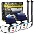 Bell+Howell 2 Pk Bionic Solar Flood Lights Outdoor Motion Sensor