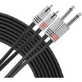 Livewire Advantage Interconnect Dual Cable RCA Male to 1/4" TS Male 10 ft. Black